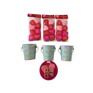 Lot Of 7 Valentines Day Supplies Heart Boxes Stamps Buckets School